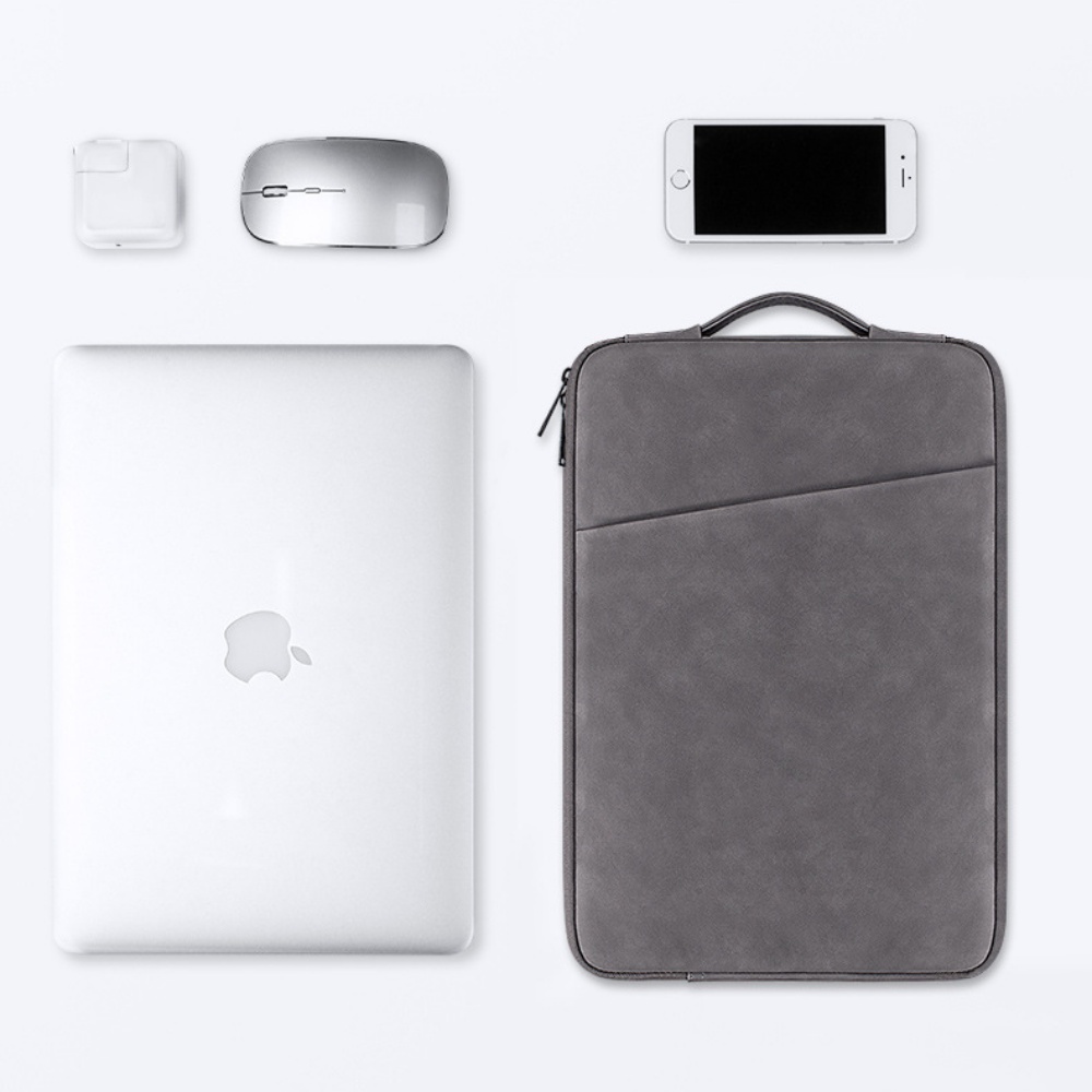 Túi chống sốc laptop SmileBox 2 ngăn có quai xách đứng, vân da mịn chống thấm cho macbook pro, laptop 13 inch, 14 inch, 15 inch, 15.6 inch- Hàng chính hãng