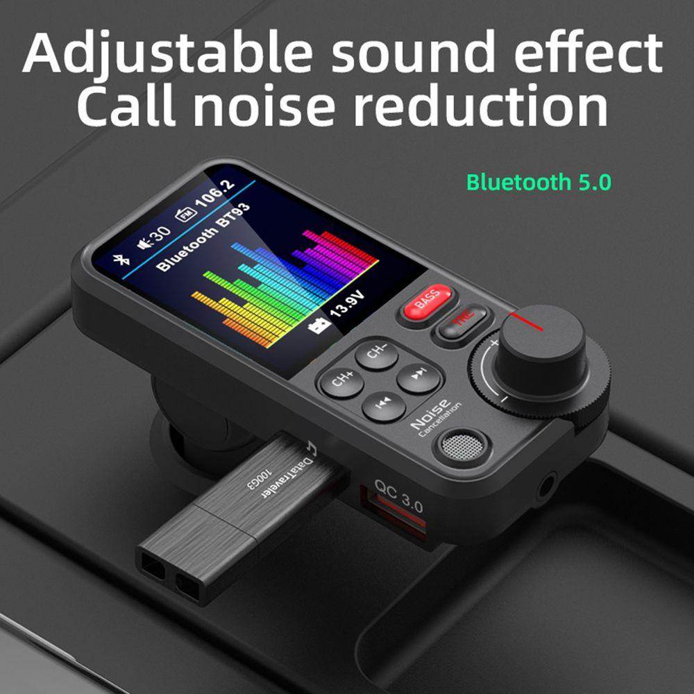 Tẩu Sạc Nhanh QC3.0 Trên Ô tô BT93 Tích hợp Nghe Nhạc MP3, Đài FM, Bluetooth 5.0, USB, Chế Độ EQ - Home and Garden