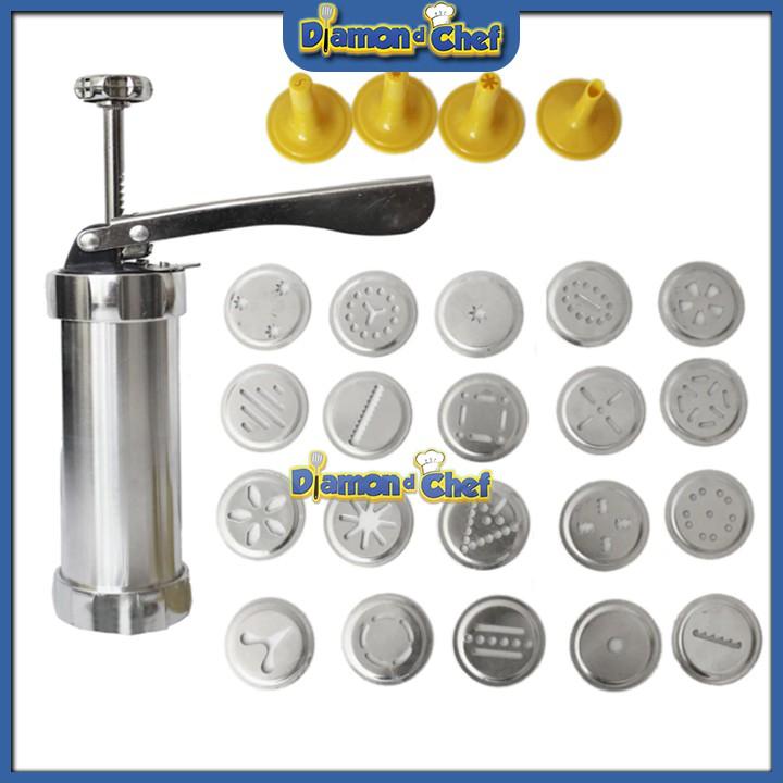Bộ Cookies Press Inox 20 Mặt 4 Đui Làm Bánh Cookies, Bánh Quy v.v