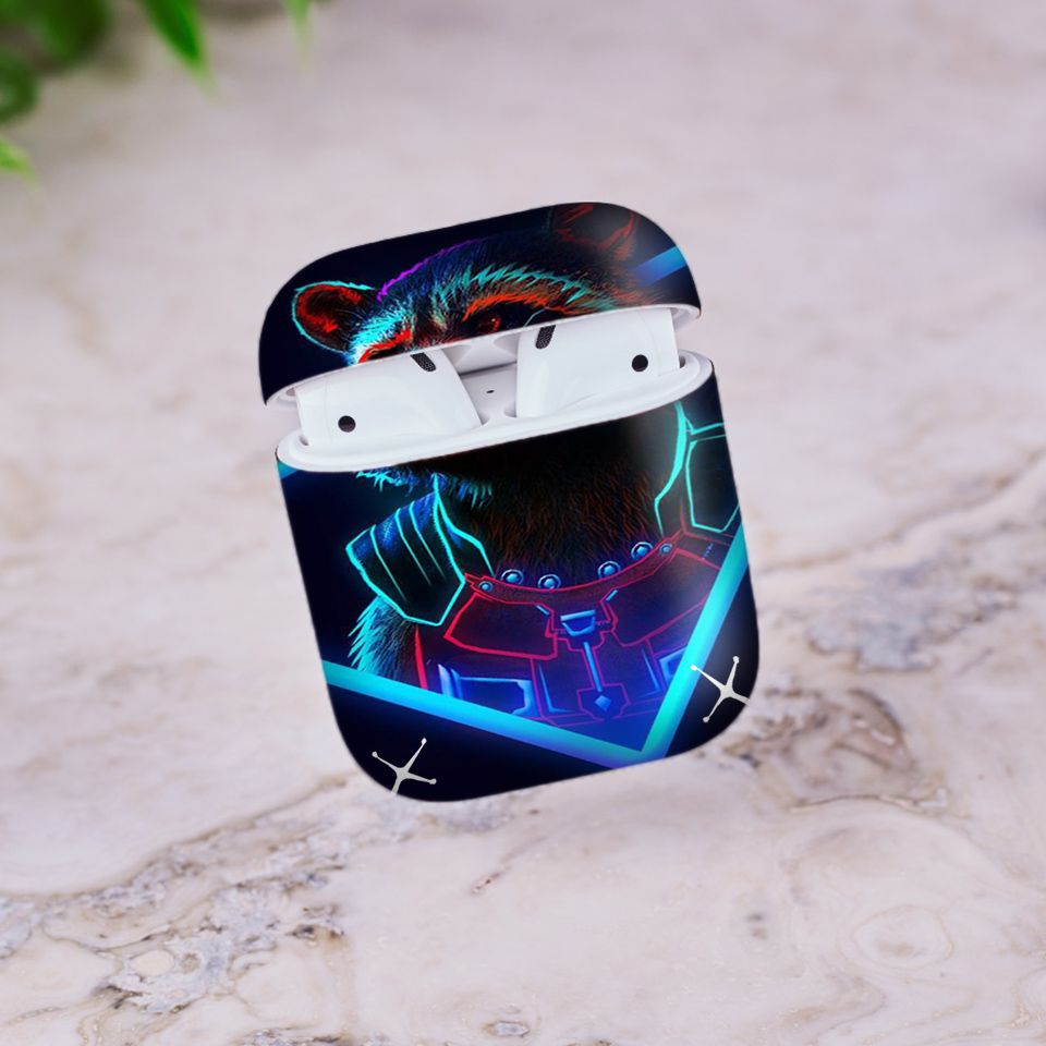 Miếng dán skin chống bẩn cho tai nghe AirPods in hình siêu anh hùng - SAH0023 (bản không dây 1 và 2