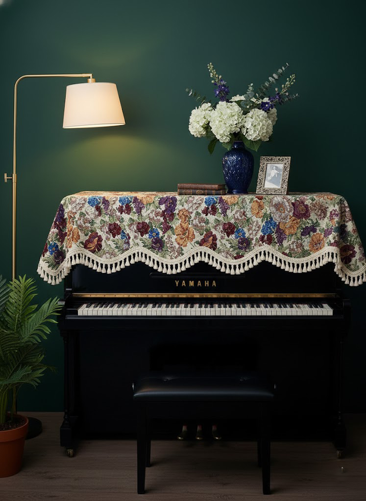 Khăn phủ đàn piano cơ đàn piano điện tử 88 phím sang trọng cổ điển giáng sinh noel năm mới Tết - Hàng chính hãng