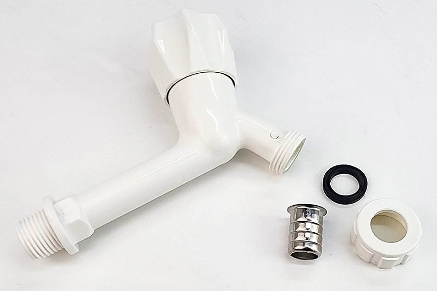 Bộ 3 vòi hồ tay núm tròn nhựa PP trắng, thân dài, ren 21-27mm Eurolife EL-HN06 (Trắng) (3 cái)