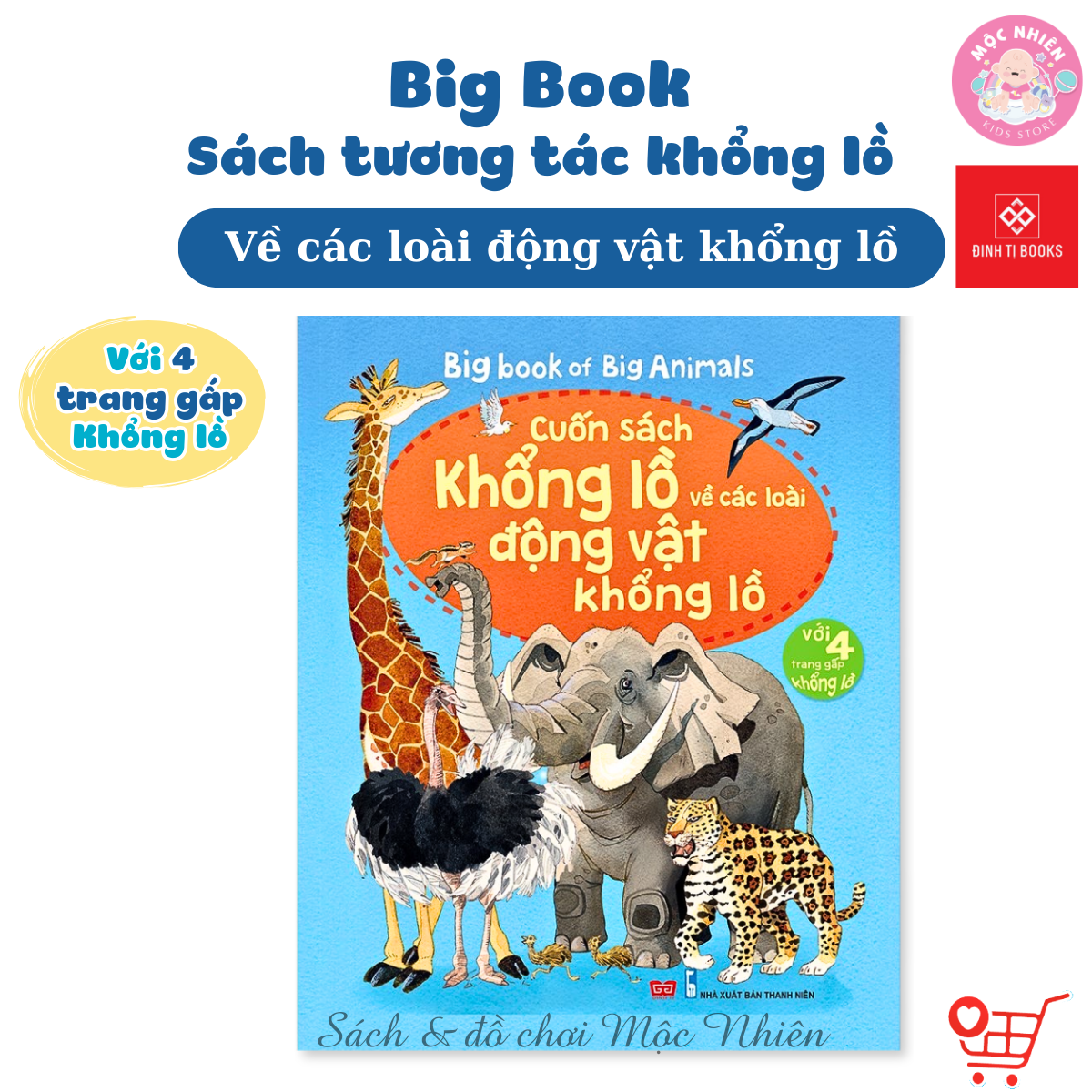 Sách Tương Tác - Big Book - Cuốn Sách Khổng Lồ Đinh Tị Nhiều Chủ Đề - Các Loài Động Vật Khổng Lồ