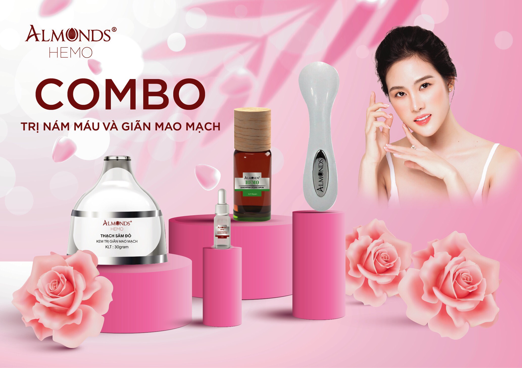 Serum đánh bay giãn mao mạch và nám máu HEMO ALMONDS- 50ML