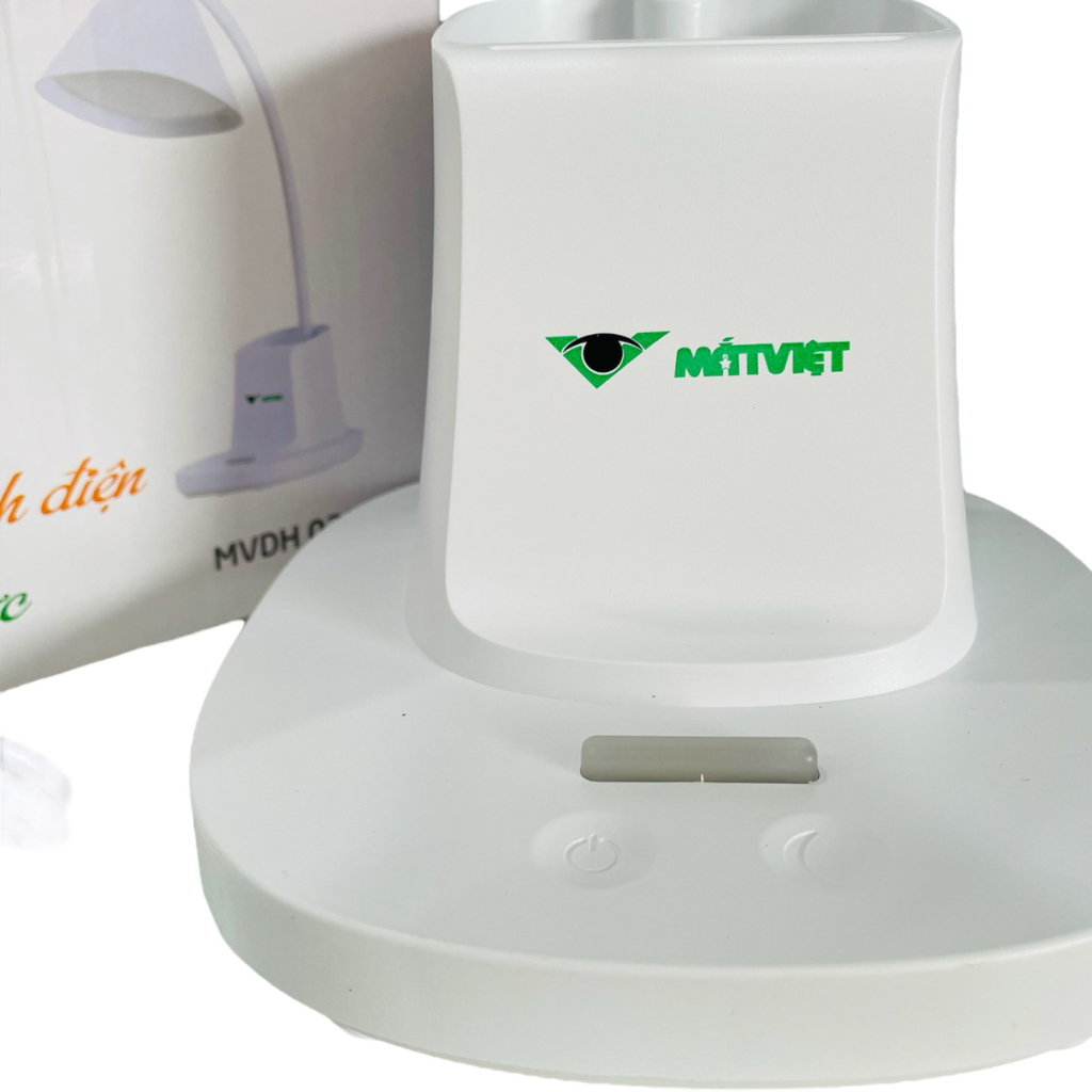 Đèn học tích điện để bàn Mắt Việt 038 6W 3 chế độ sáng kết hợp bóng ngủ tiết kiệm điện năng