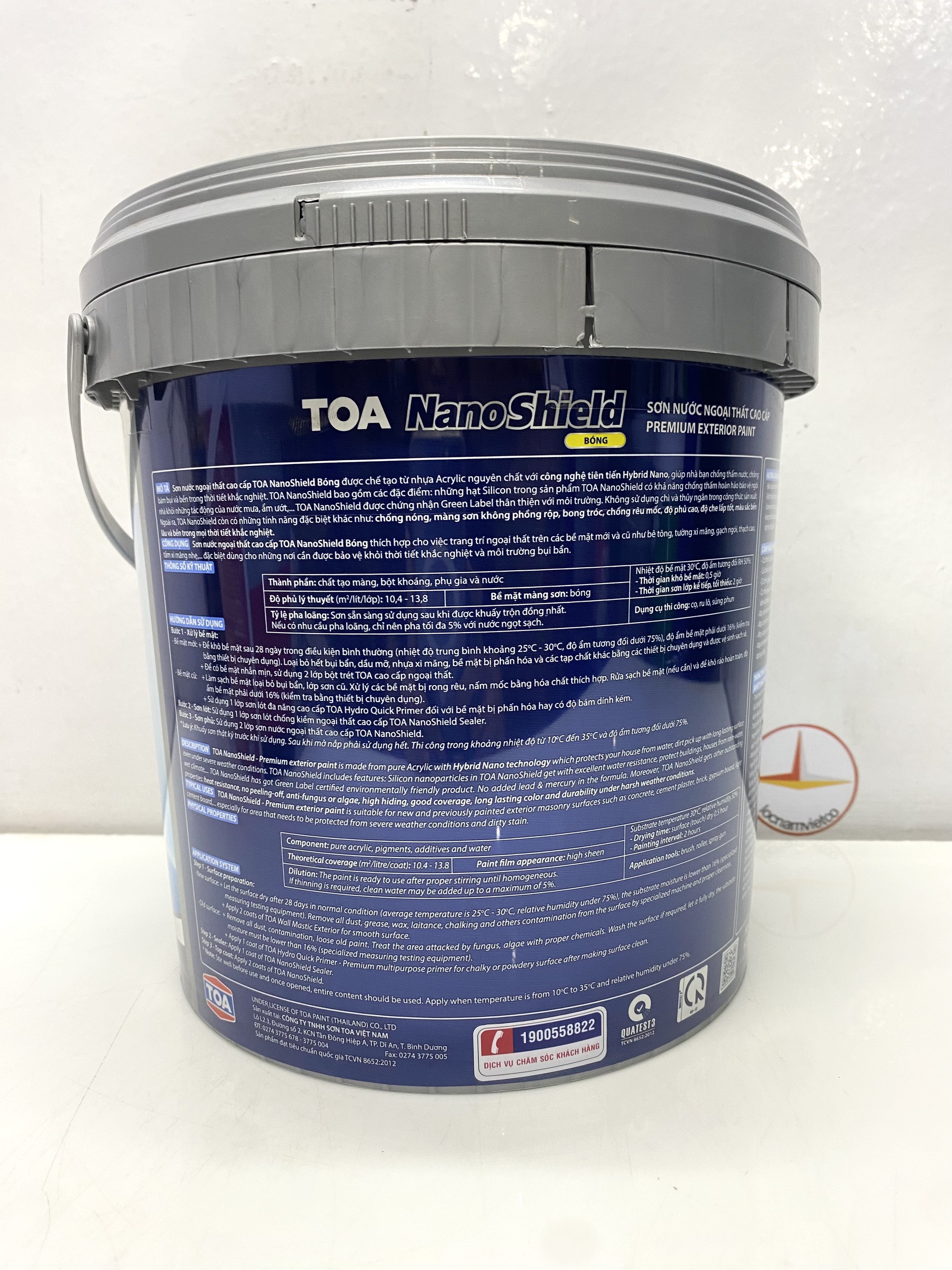Sơn nước cao cấp Toa Nanoshield ngoại thất màu xanh 8274 _ 5L