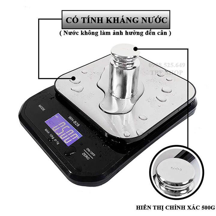 Cân Điện Tử Tiểu Ly Chống Nước 10kg Với Tính Năng mới Sạc Tích Điện Độ Chính Xác Cao WH-B28