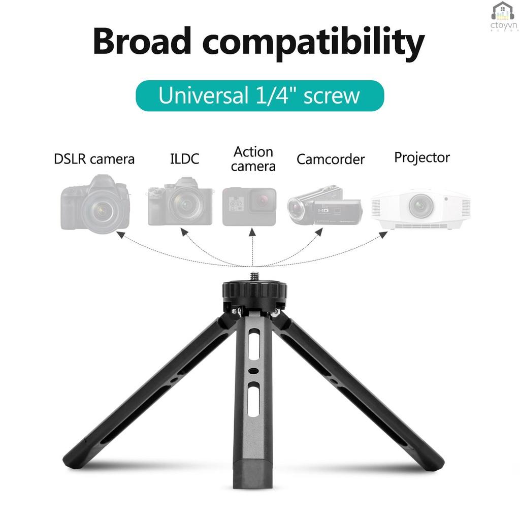 Giá đỡ ba chân mini bằng hợp kim nhôm kèm ốc vít 1/4 inch cho máy ảnh DSLR ILDC