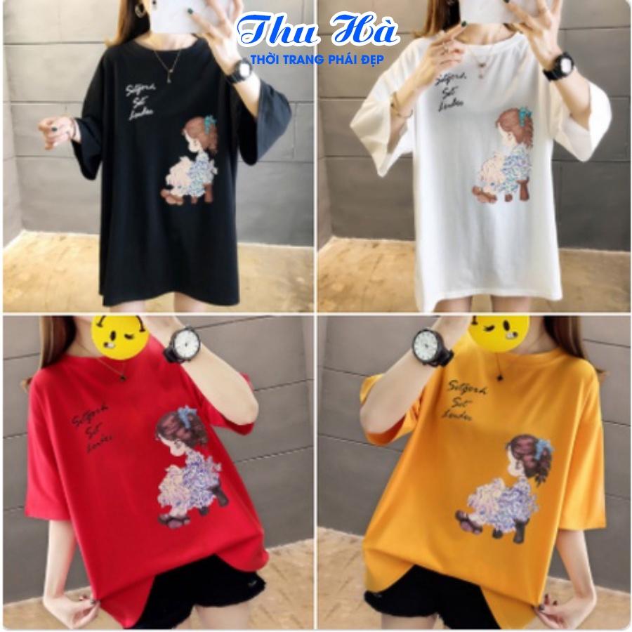 Áo thun form rộng tay lỡ Thu Hà áo phông unisex chất thun cotton in hình Công Chúa Tuyết