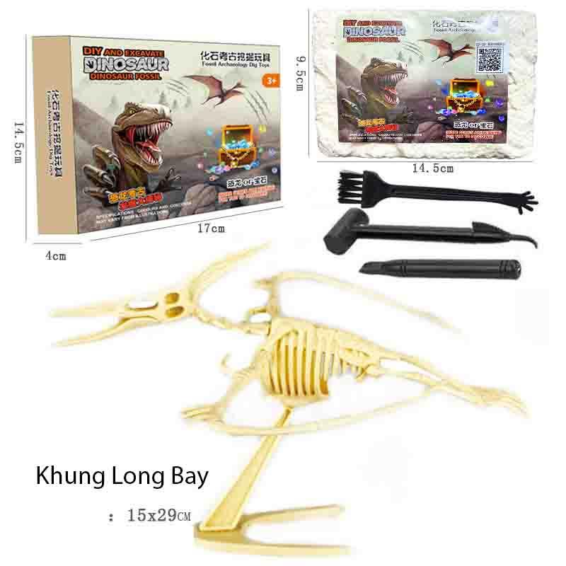 Đồ chơi khảo cổ tìm xương hỏa thạch khung long, Nhện Cổ Đại, Bò Cạp, khủng long T-REX, cá ăn thịt Piranha.