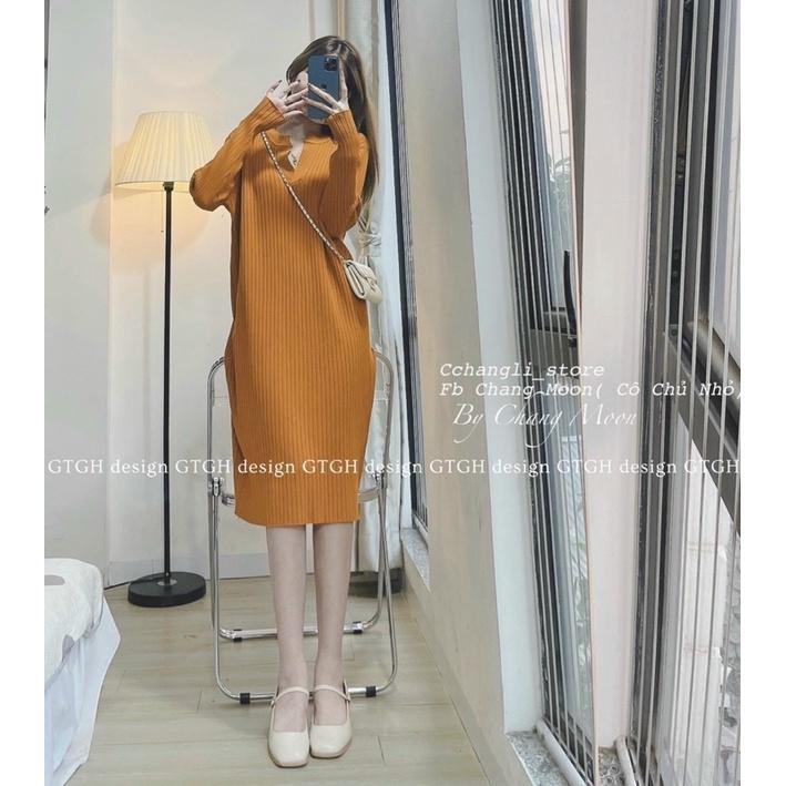 ĐẦM LEN SUÔNG CỔ V