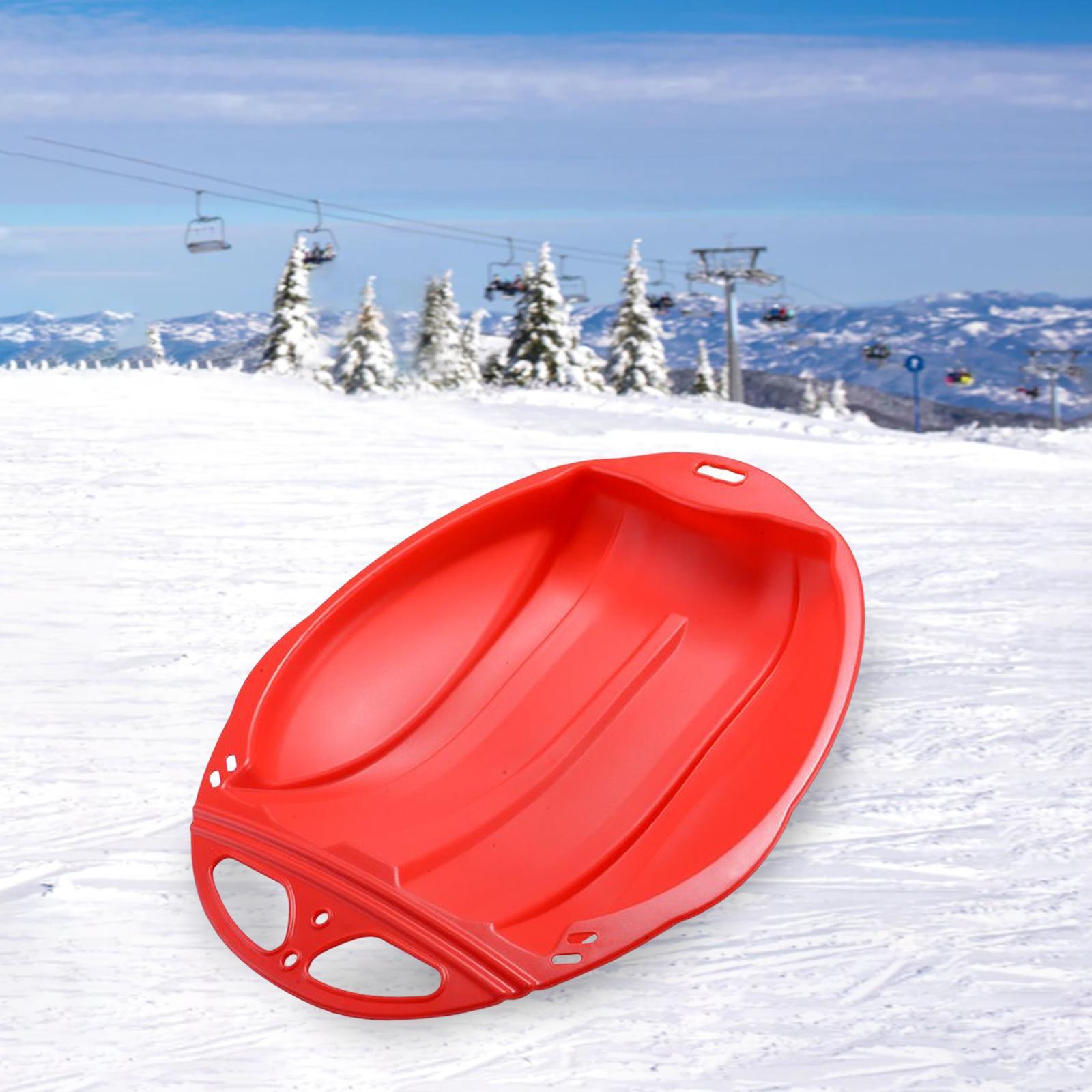Portable Kids Snow Sled Sledge Toboggan Downhill Skiing Board Outdoor Luge Sleigh for Boys Gift