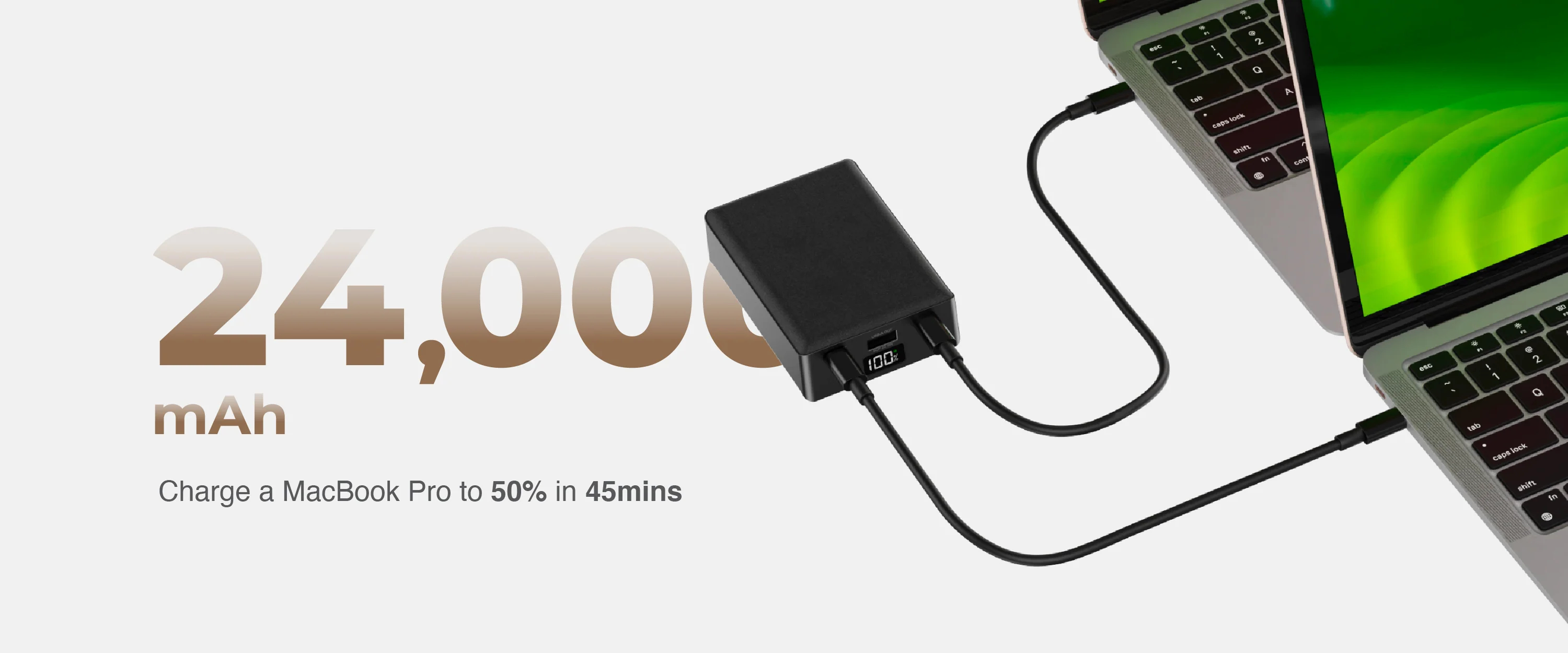 Pin Dự Phòng MAZER PowerCharge PD100W Dung Lượng 24000mAh Sạc Siêu Nhanh Cho Cả Laptop 02xUSB-C 01xUSB-A Kèm Dây Type C Hàng Chính Hãng