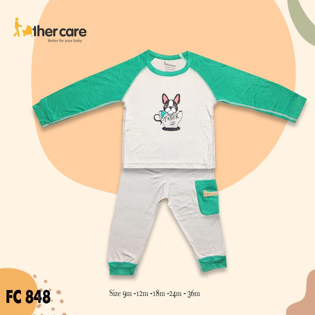 Bộ Quần áo FatherCare Raglan DT - Cún tách trà FC848