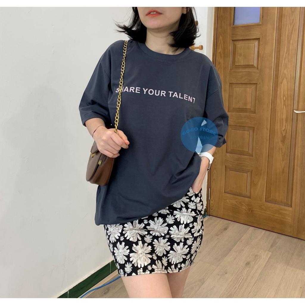 Áo thun unisex xanh đen in nổi chữ -freesize-áo thun nam nữ-