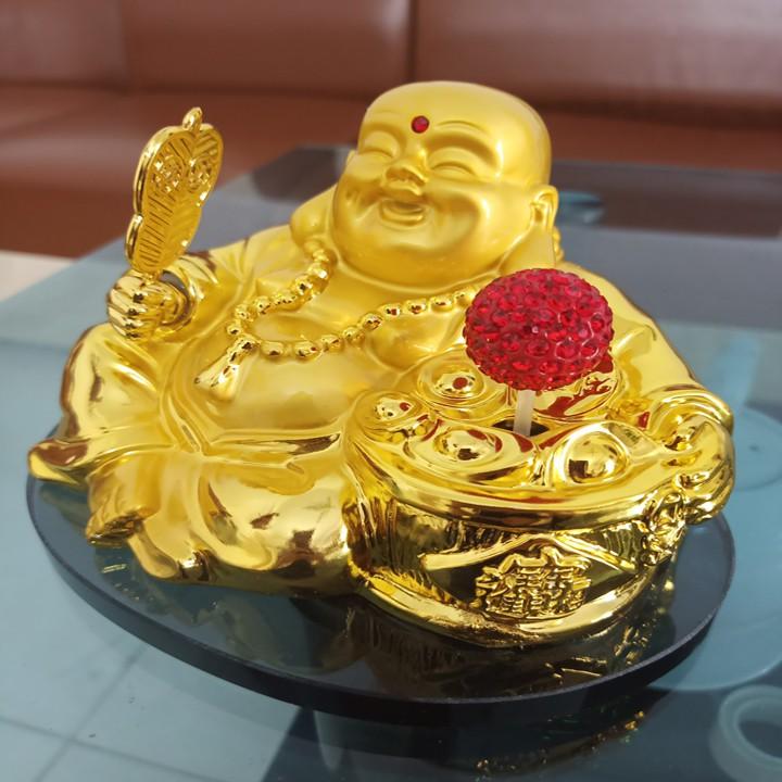 Tượng phật di lặc để taplo kiêm nước hoa ô tô xe hơi cao cấp khử mùi chống say xe cầu an lành hạnh phúc