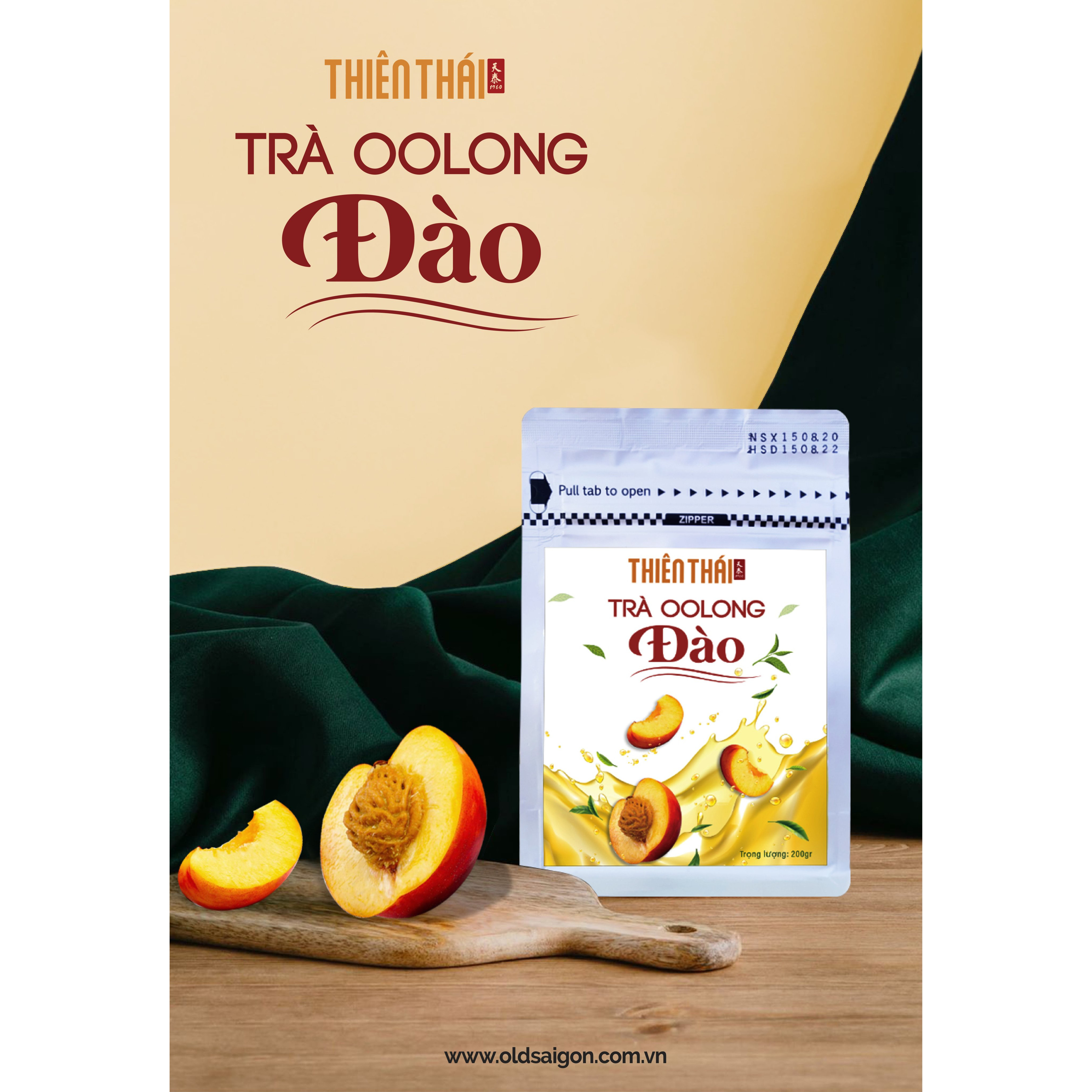 Trà Oolong Đào - Gói 100Gr - Nguyên liệu pha trà đường, trà đào - Dạng viên