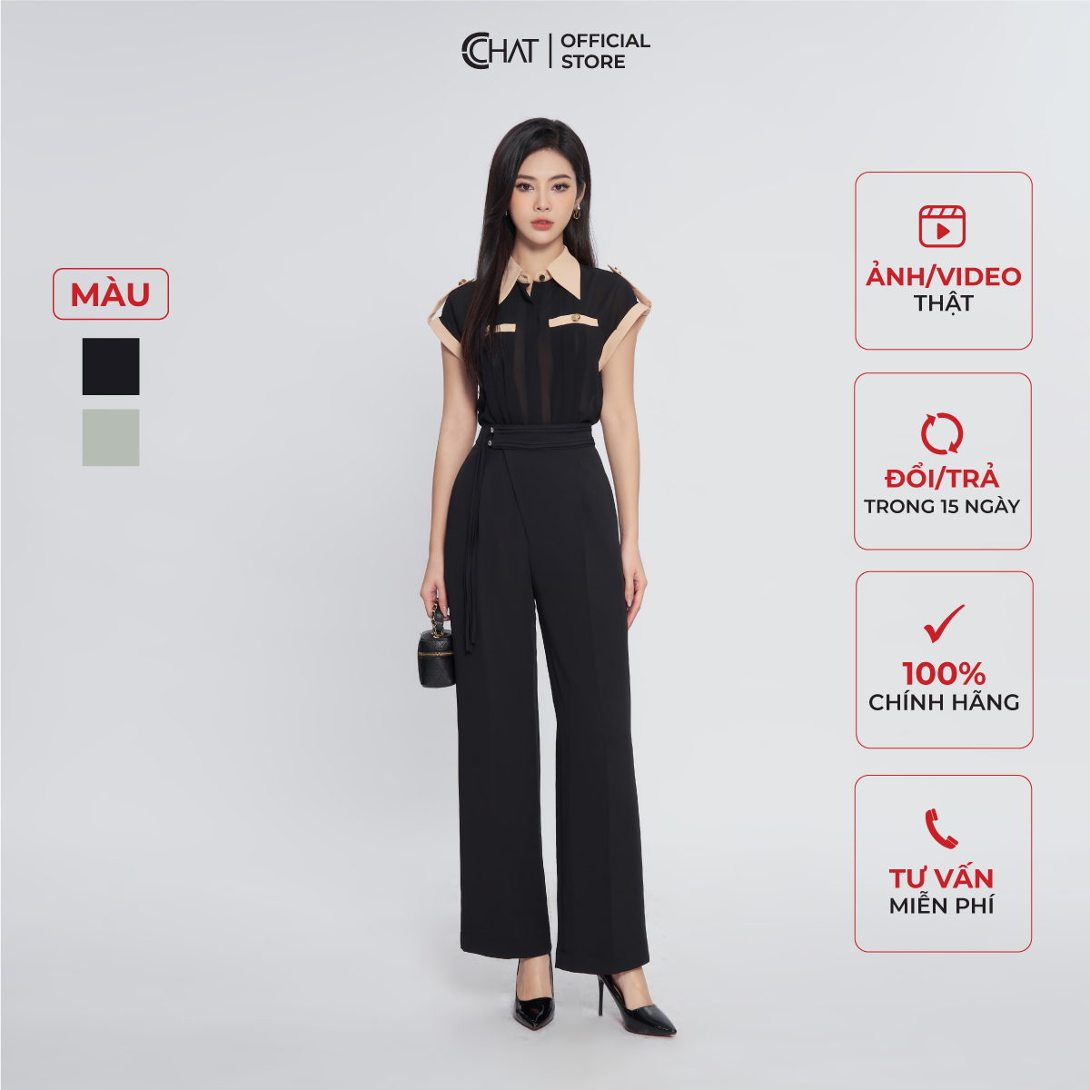 Quần Ống Rộng  Moi Chéo Dây Cạp Chất Tuytsi Cao Cấp 53QDS2011ST