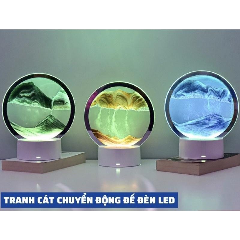 Tranh cát chuyển động 3D đèn LED, tranh cát chảy nghệ thuật trang trí làm quà tặng, đèn ngủ để bàn đầu giường