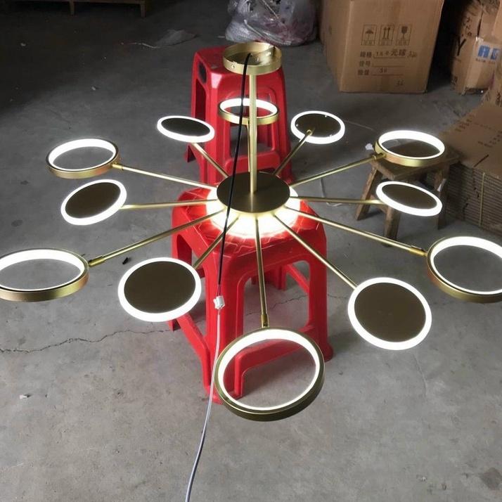 Đèn thả DELLER với 3 chế độ ánh sáng hiện đại trang trí nội thất sang trọng loại 12 bóng - kèm điều khiển từ xa - .