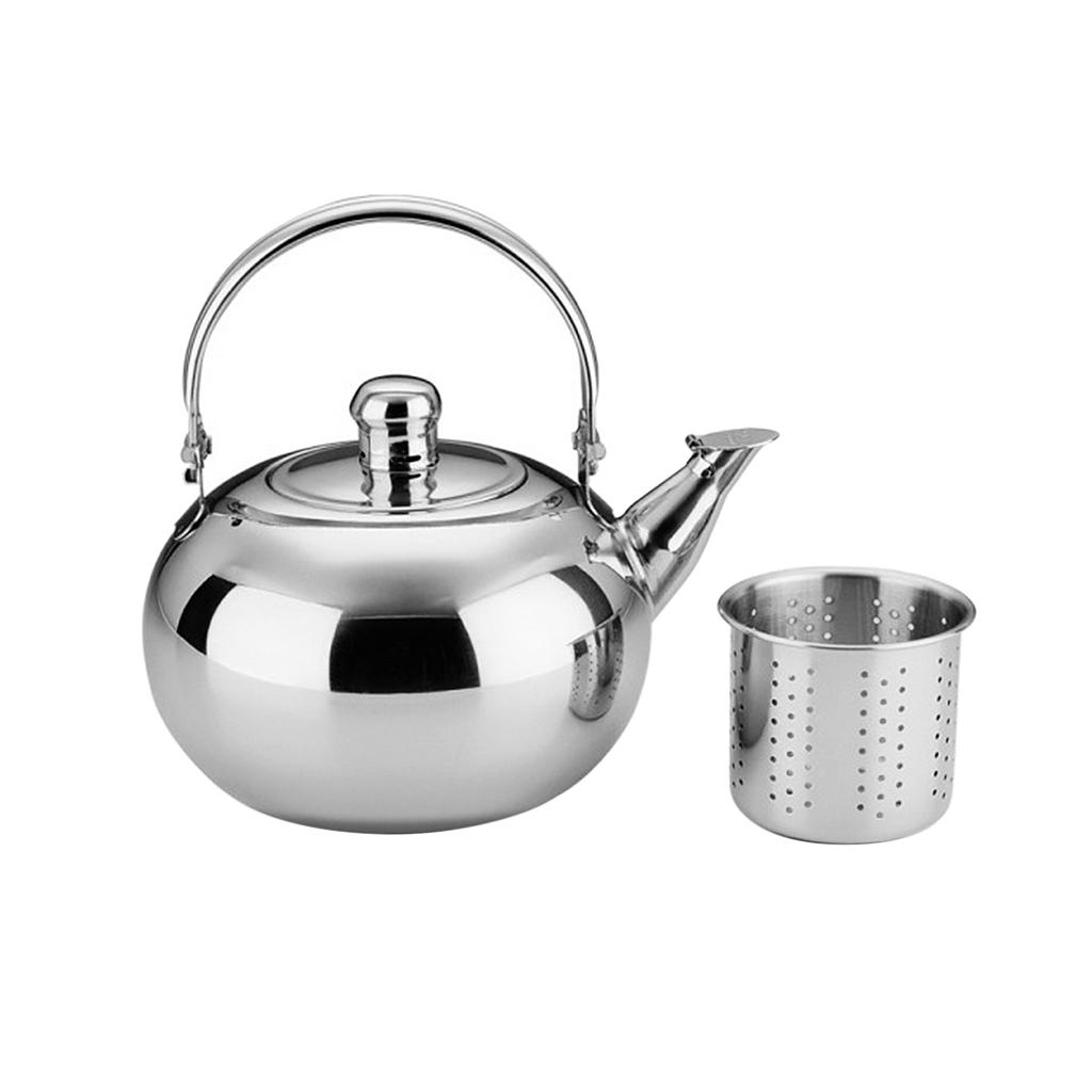 2x Stainless Steel Coffee Tea Kettles Pot with Tea Leaf Filter Infuser 1.6L