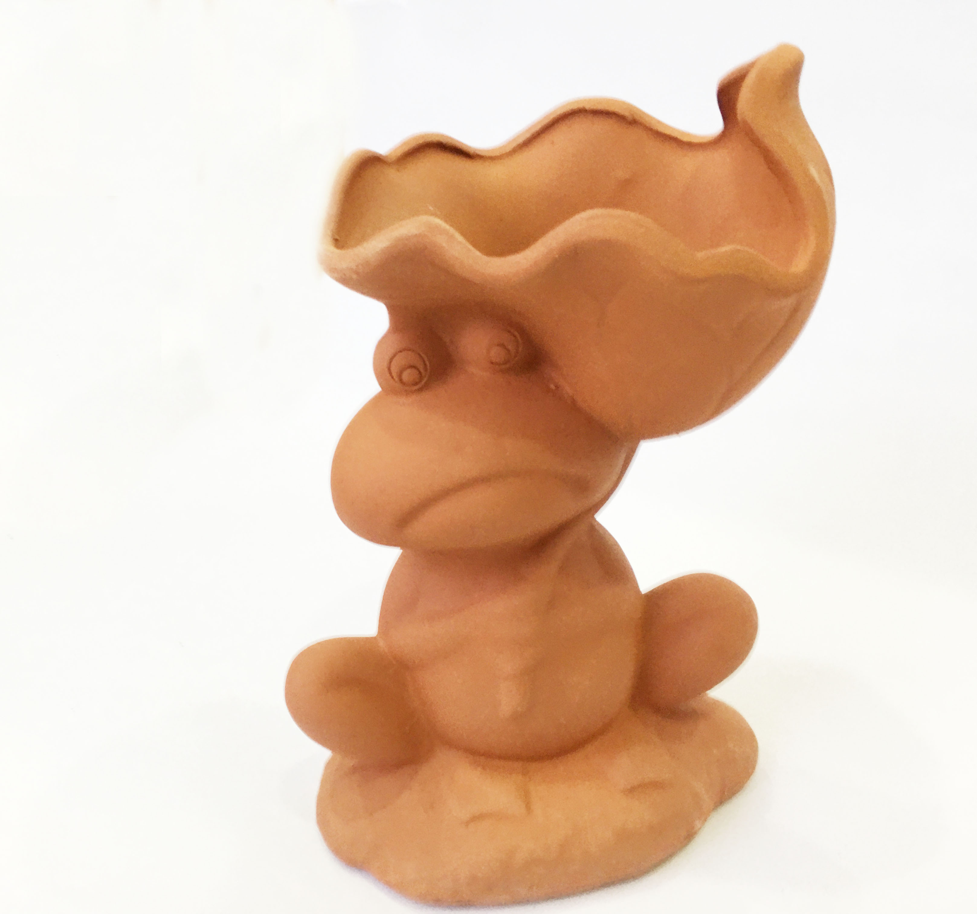 Chậu đất nung Ếch lá sen, có lỗ, xinh xắn, vintage làm chậu trồng bonsai, cây cảnh, sen đá