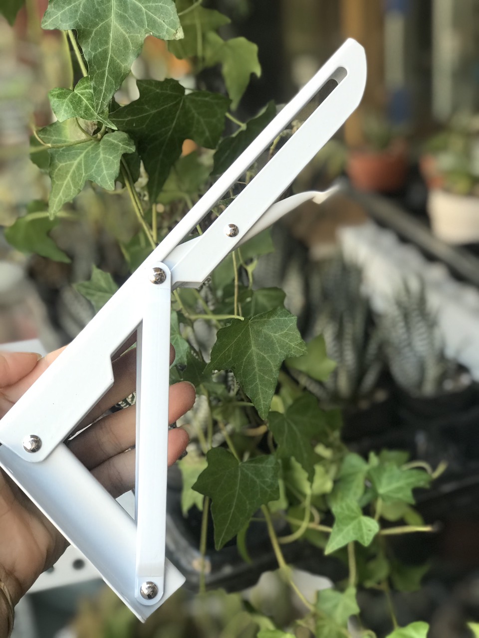 Bộ 2 Ke gấp gọn thông minh 25cm mạ sơn tĩnh điện