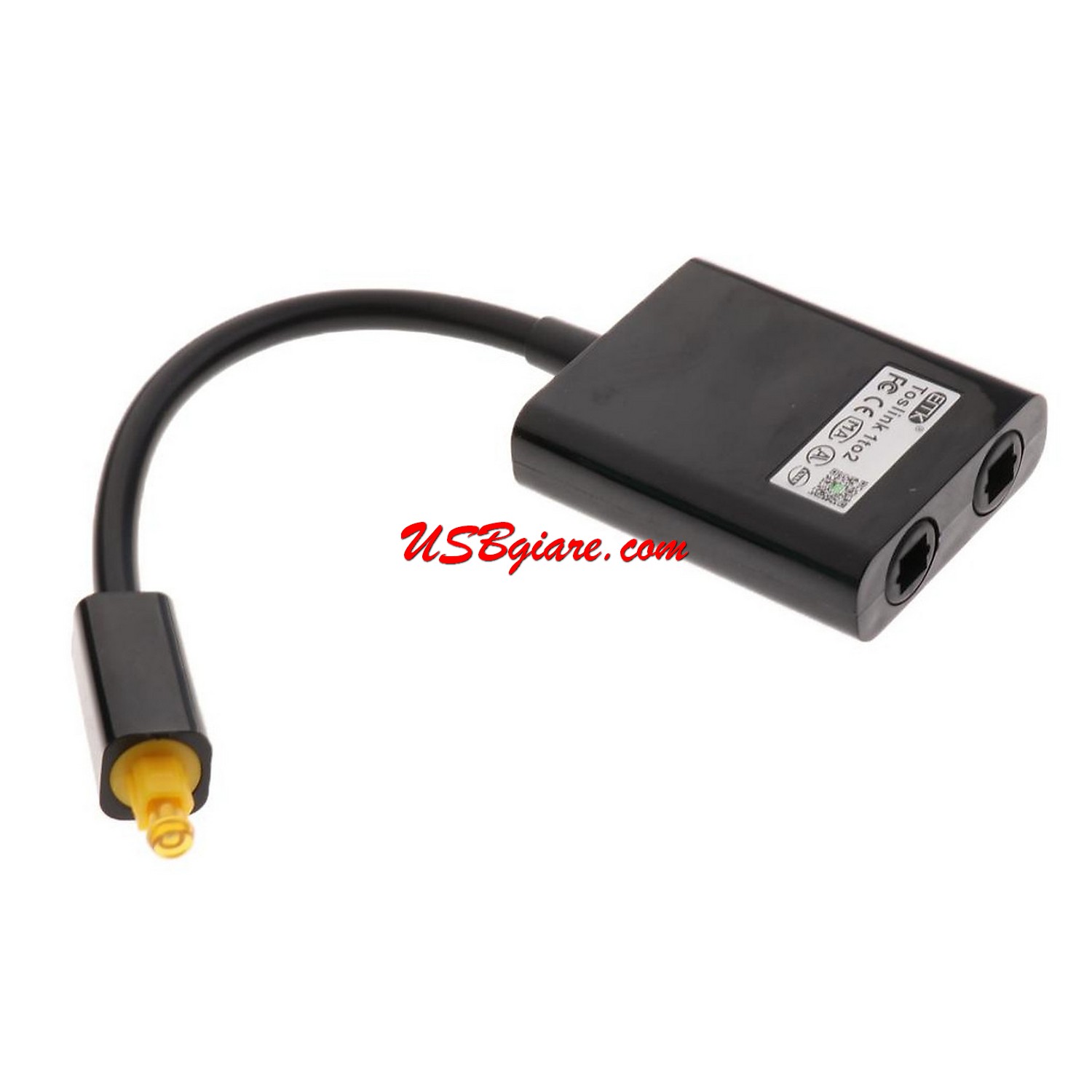 Splitter Optical Fiber SPDIF Duplicator Adapter For Toslink Digital Audio Cable For Adios 1 Pack BLACK