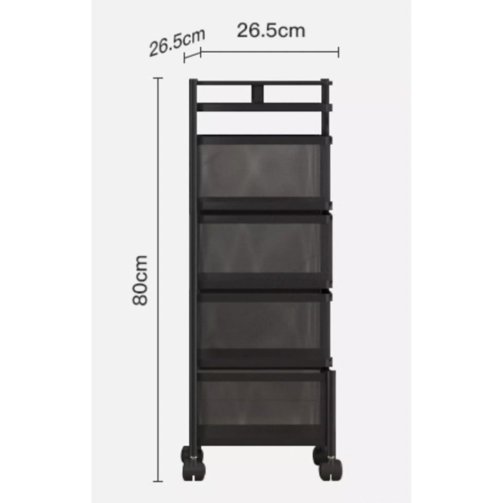 Kệ bánh xe di chuyển 4 tầng có thể xoay Magical Space - AsiaMart