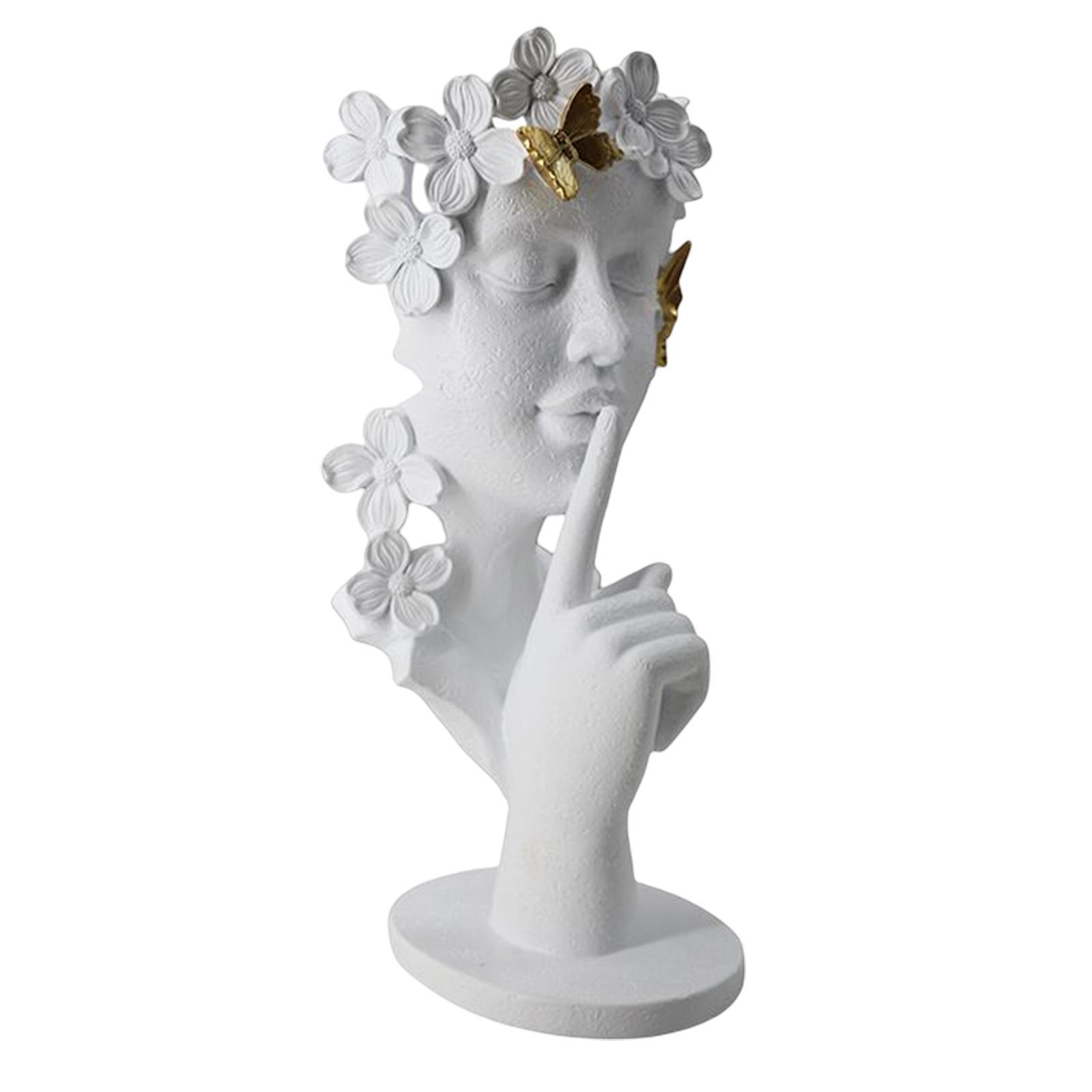 Thinker Statue Half Face Figurine Decoration for Home NightStand Bookshelf