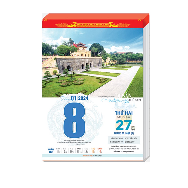Lịch Bloc 2024 - Bloc lịch cỡ lớn kích thước 30 x 40 cm - NH02