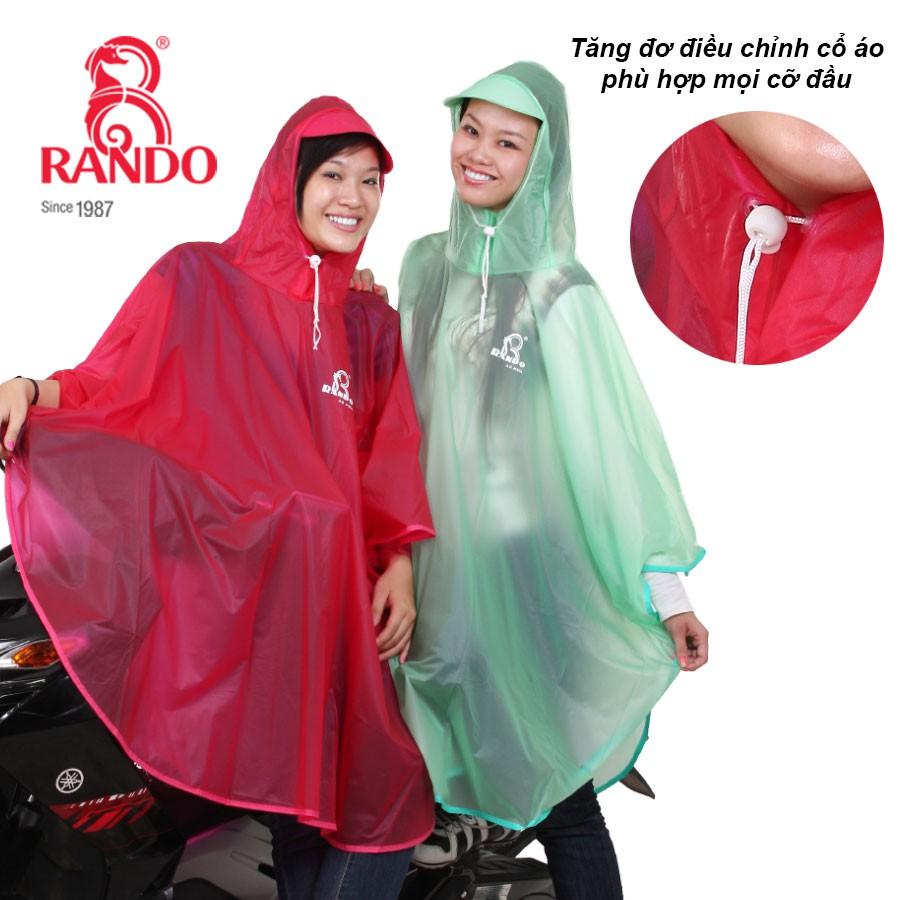 Áo Mưa Bướm Trong Màu Thời Trang, RANDO Chính Hãng, Nhựa PVC Trong, Nhẹ Nhàng, Không Thấm Nước