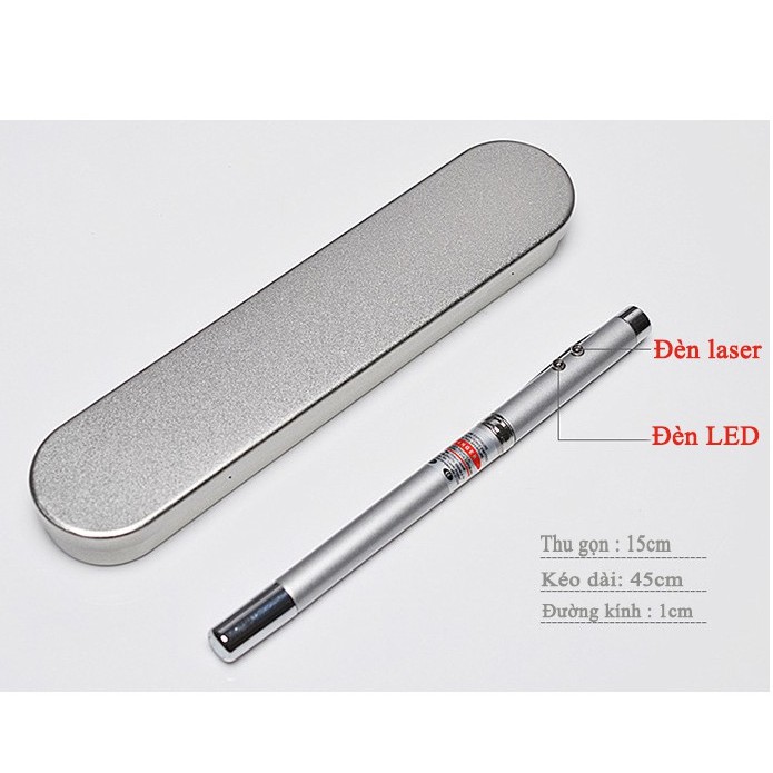 Bút laser trình chiếu Slide giảng dạy 5in1 thuyết trình chiếu laser, có đèn màu đỏ và anten, dùng trợ giảng thuyết trình, chỉ bản đồ, slide PP Đa Năng Tiện Dụng Không Dây Kèm Pin - Hàng Nhập Khẩu