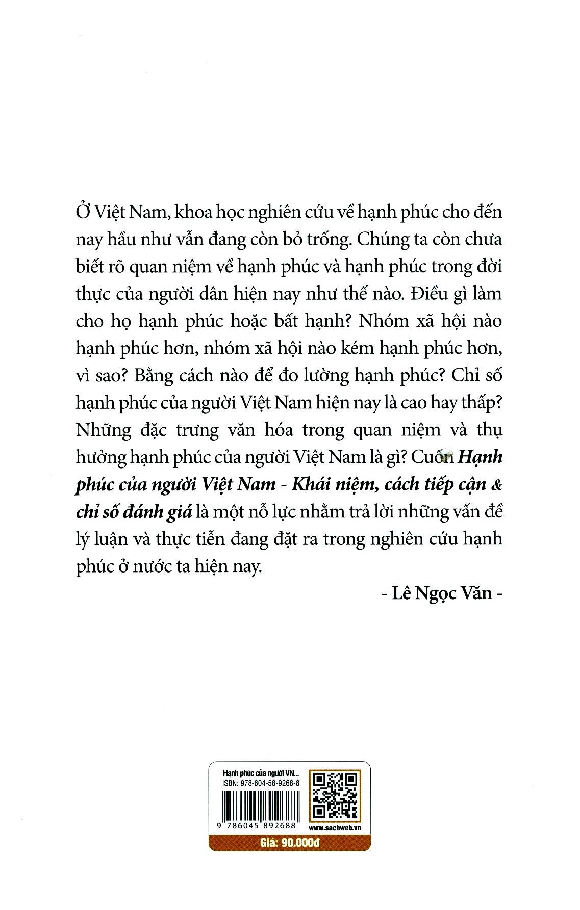 Sách Hạnh Phúc Của Người Việt Nam Khái Niệm, Cách Tiếp Cận &amp; Chỉ Số Đánh Giá