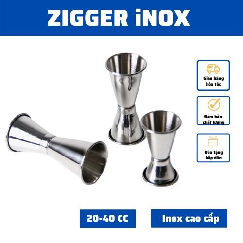 ly đong zigger định lượng 20-40cc bằng inox 2 đầu cao cấp, jigger chuyên dụng dụng cụ pha chế quán Bar nhỏ gọn