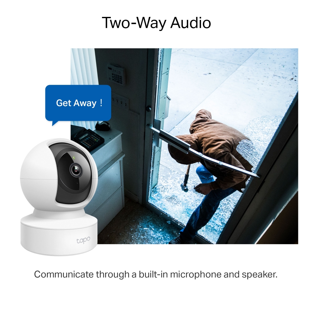 Camera WiFi TPLink Tapo C212 3.0MP Chuẩn 2K Đèn hồng ngoại Âm thanh 2 chiều Quay 360° Hỗ trợ cổng LAN - Hàng chính hãng FPT phân phối