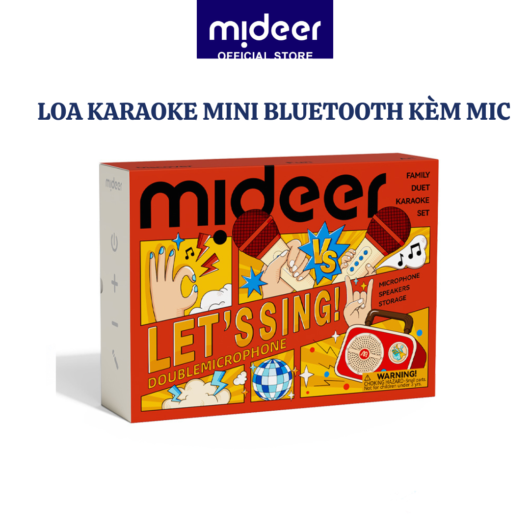 Loa karaoke mini bluetooth kèm mic cho bé Mideer versatile singalone microphone - Hàng chính hãng