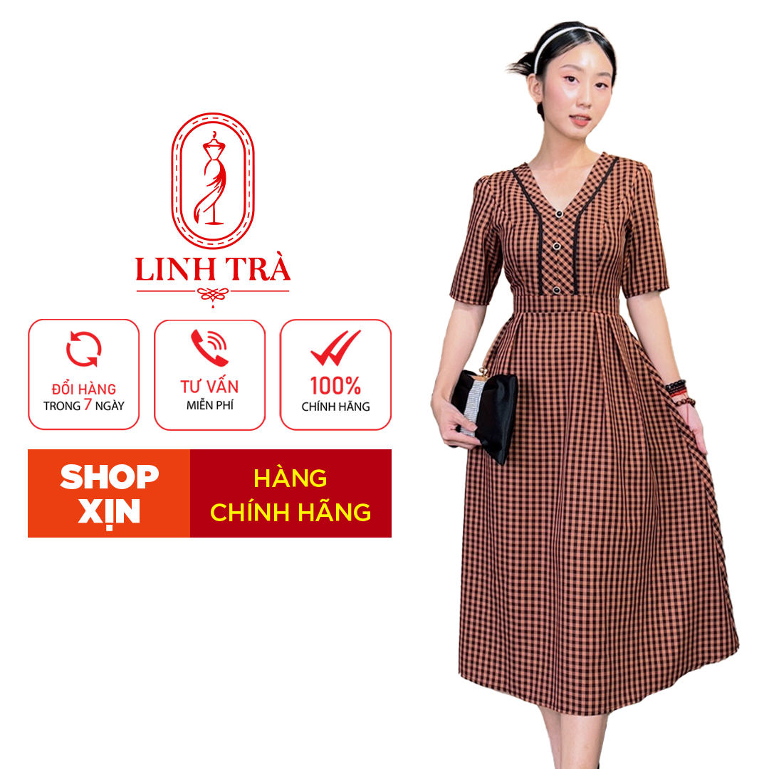 Đầm Trung Niên [ Linh Trà ] (TM 1047) Bigsize Màu Sắc Trẻ Trung Tươi Sáng Họa Tiết Sang Trọng Đi Làm Đi Tiệc Cho Mẹ U50