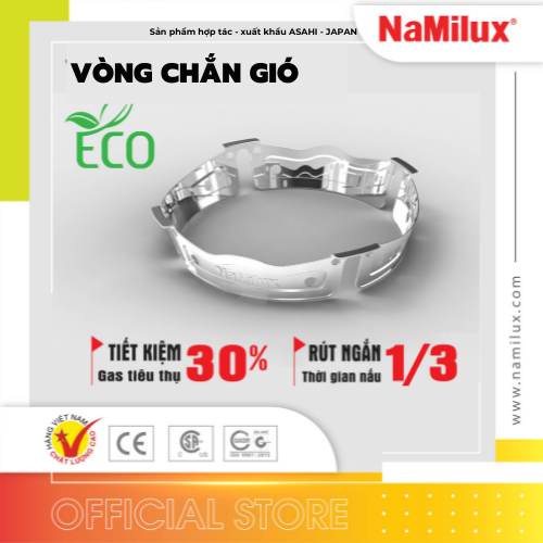 Vòng Chắn Gió Inox NaMilux│Tiết Kiệm 30% Gas Tiêu Thụ│Rút Ngắn 1/3 Thời Gian Đun Nấu│Hàng Chính Hãng