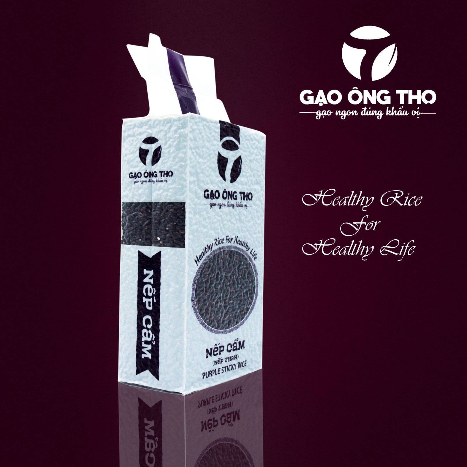 Combo 2 sản phẩm Gạo Ông Thọ - Nếp Cẩm cao cấp túi 1kg hút chân không. Sản phẩm gạo sạch hữu cơ dinh dưỡng cho sức khỏe