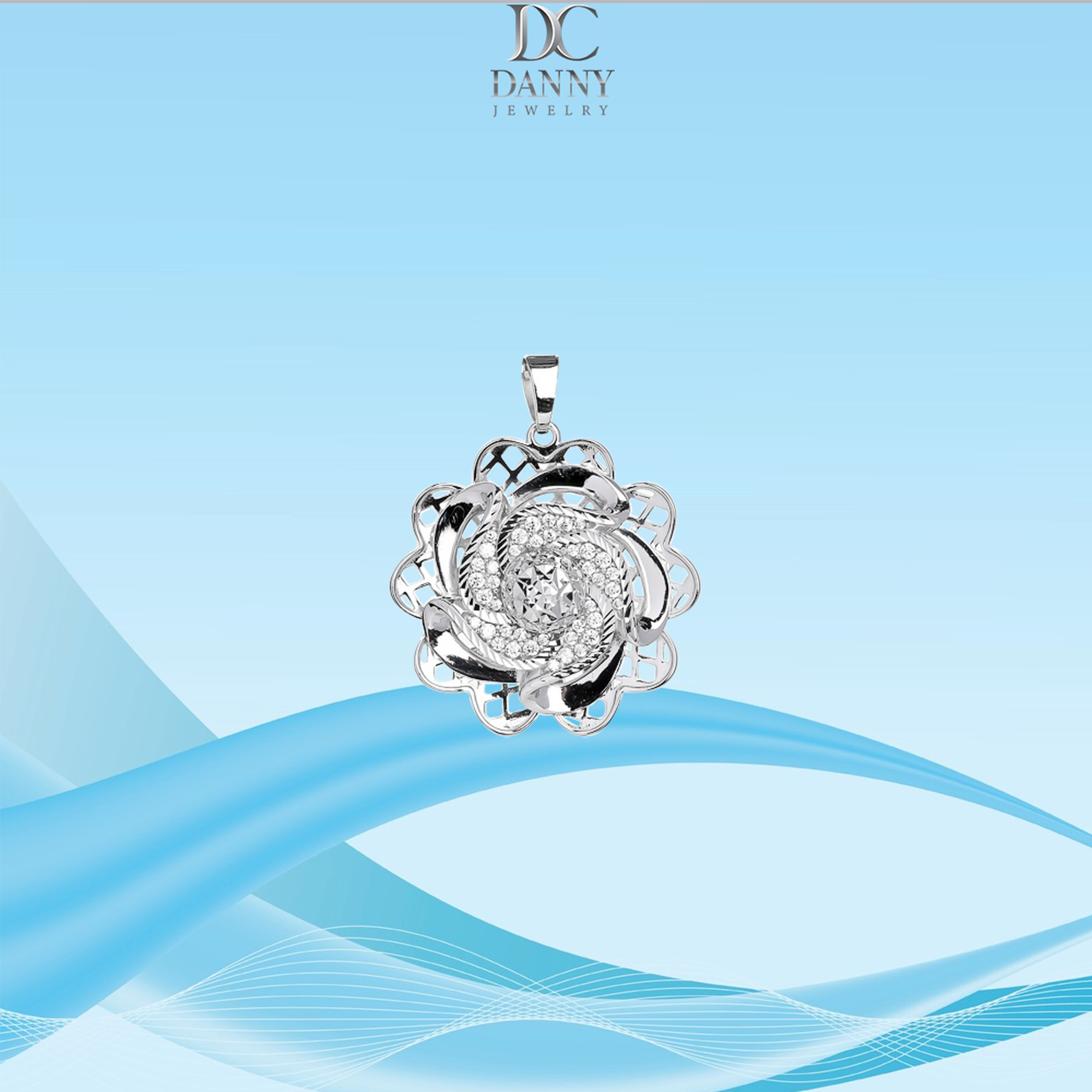 Mặt Dây Chuyền Nữ Bạc 925 Danny Jewelry Xi Bạch Kim DI4GZ028