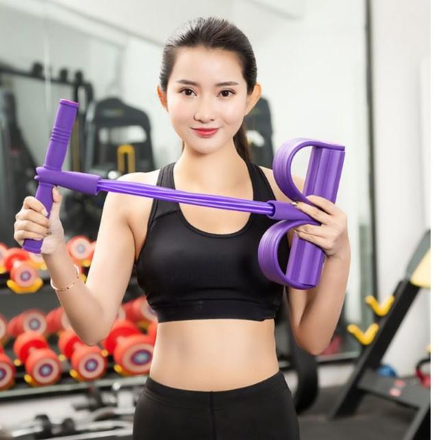 Dây Kéo Đàn Hồi 4 Ống Cao Su Tập Thể Dục, tập Gym Tại Nhà Tập Toàn Thân Nâng Cao Sức Khỏe