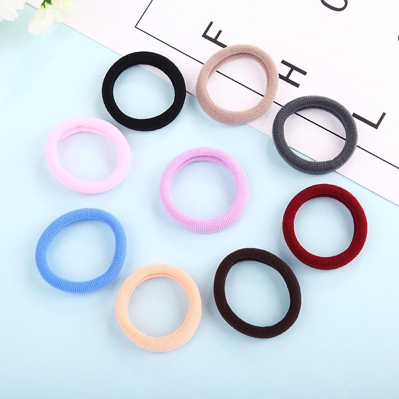 Ống 20 Dây Cột Tóc Trơn Màu Vintage Co Giãn Mềm Mại Phong Cách Hàn Quốc