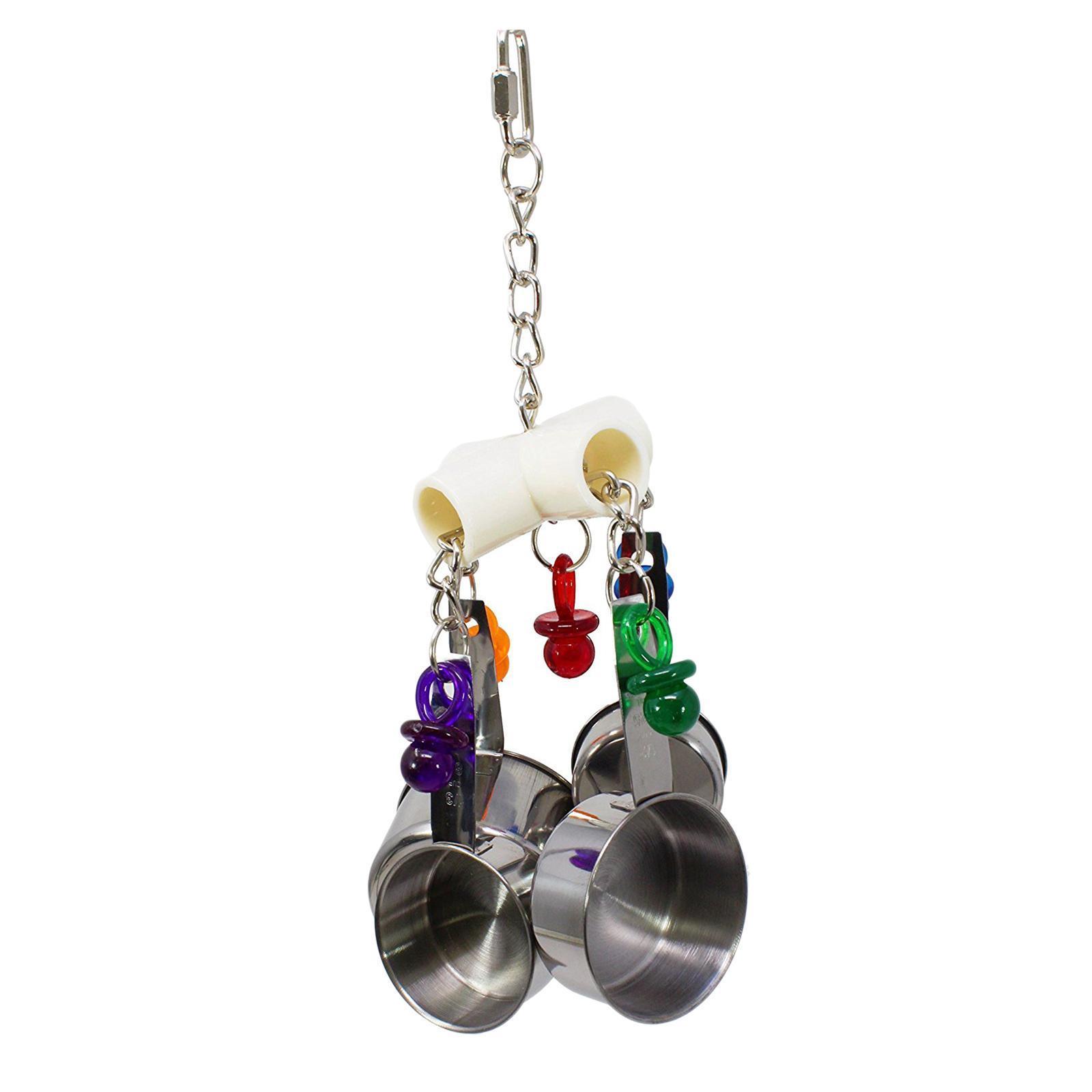 1Pcs Parrots Bite Toys Birds Stainless Steel Hanging Chewing Toys For Birds