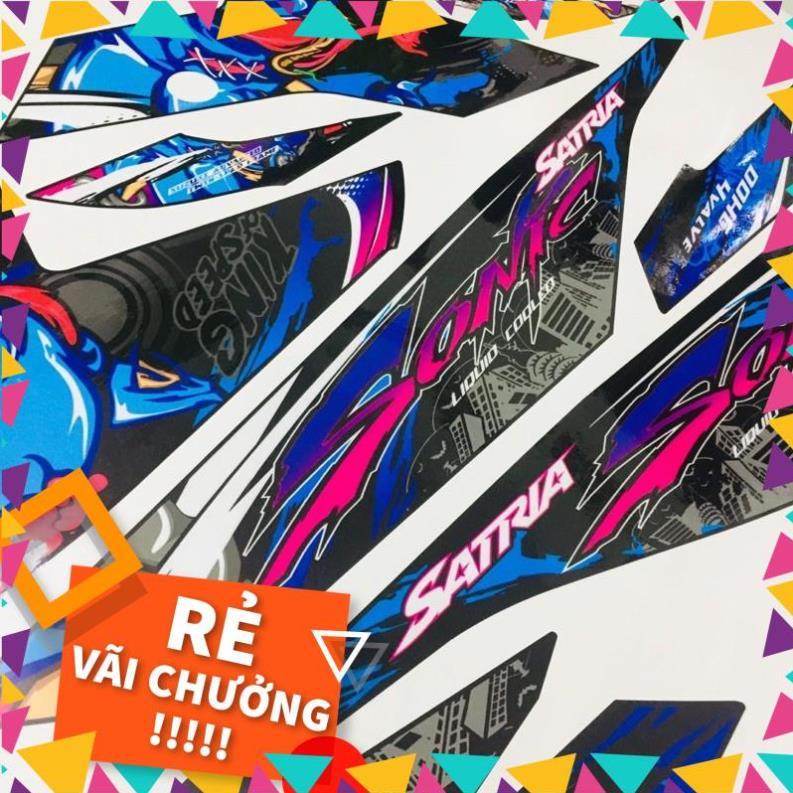 Tem rời Satria đen - mẫu Sonic xanh cực ngầu - đổi Raider inbox