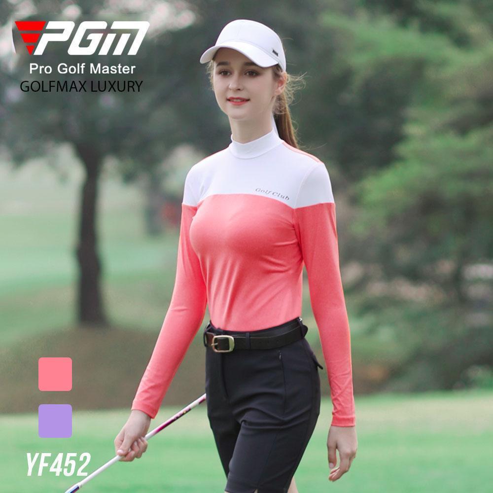 Áo dài tay nữ chơi golf - Chất liệu polyester kết hợp spandex cao cấp PGM - YF452