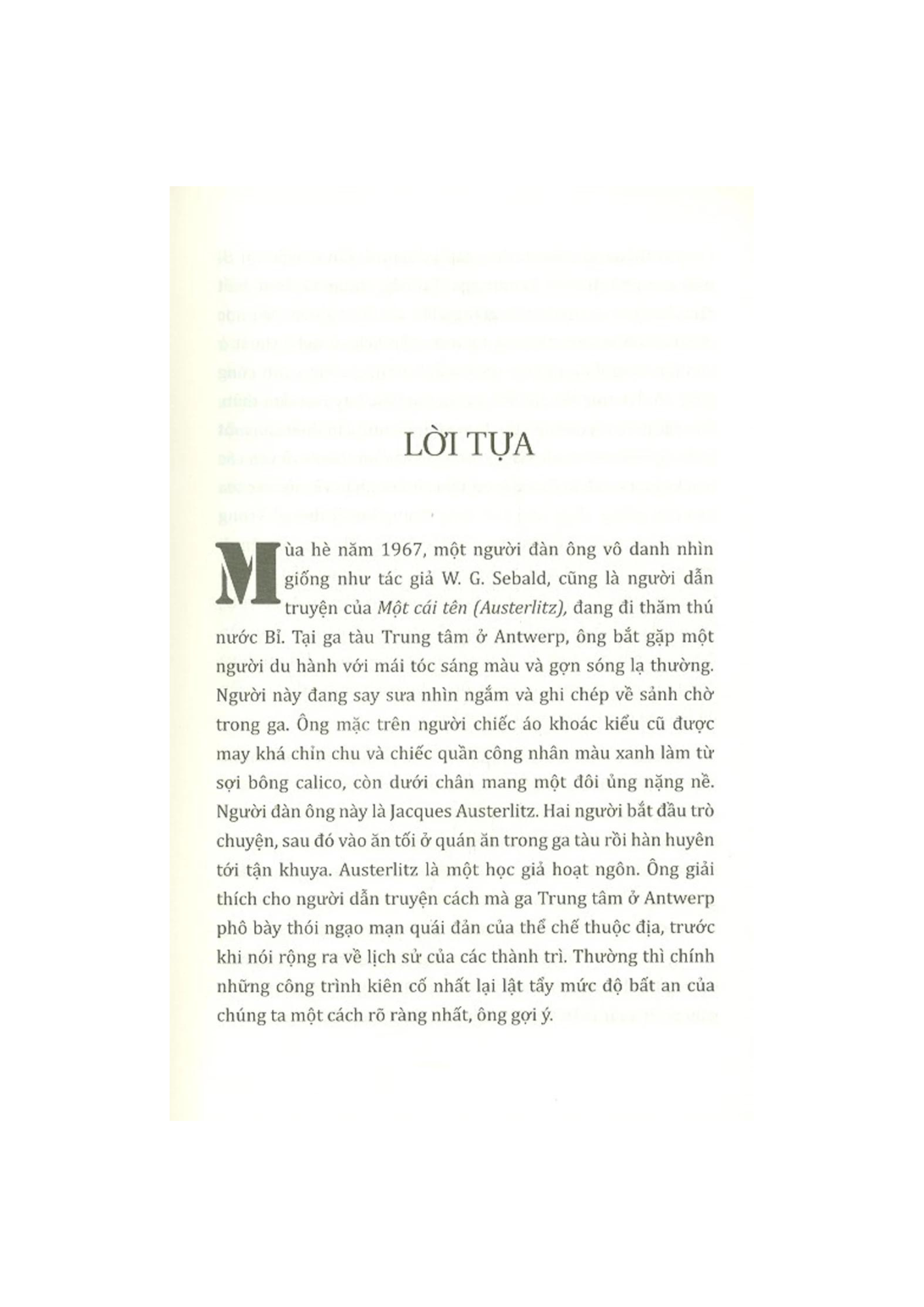 Một Cái Tên - Tác Giả W G Sebald (PB)