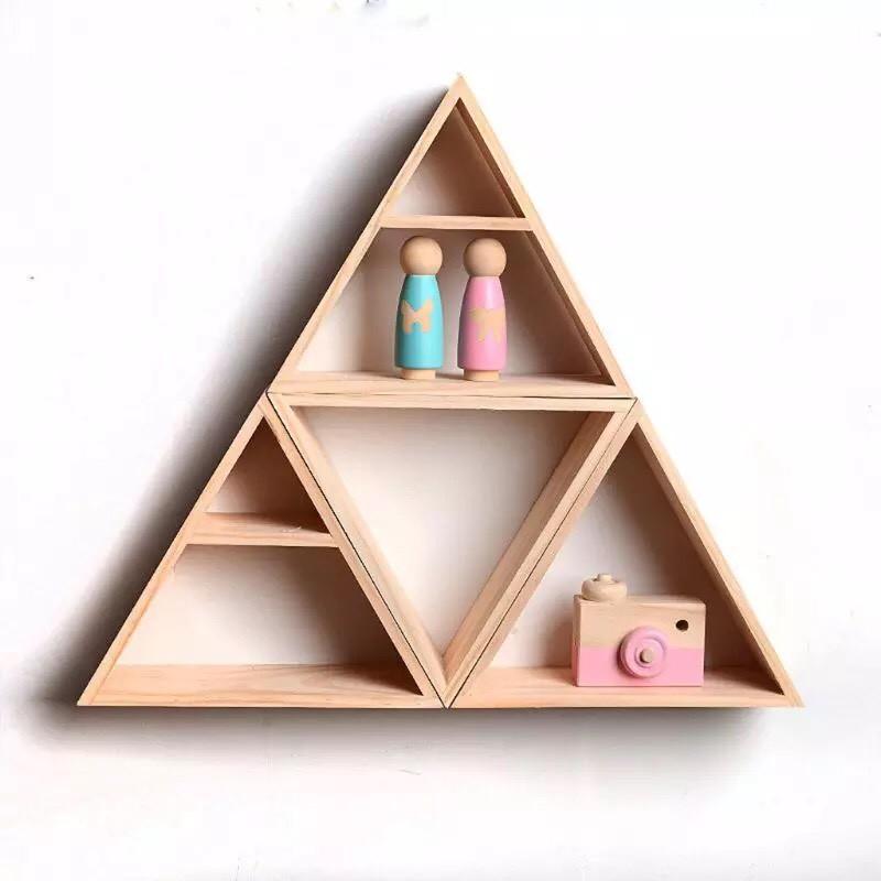 Kệ gỗ tam giác treo tường kệ để đồ trang trí nội thất nhiều kích thước