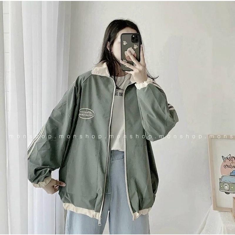 Hình ảnh Áo Khoác Dù Chống Nắng Phối Sọc Unisex Ulzzang Logo Thêu Cao Cấp, Áo Bomber Unisex Nam Nữ Cá Tính Hàng Xịn Chất Dày Dặn Hottrend