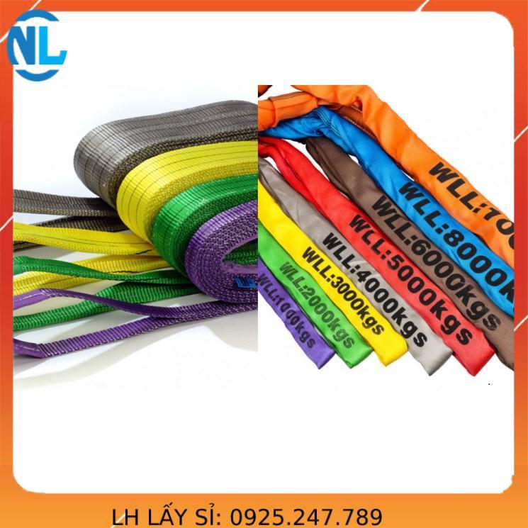 Dây cáp vải cẩu hàng 1 Tấn - bản 25mm - Hệ số 5:1 - 4 Mét